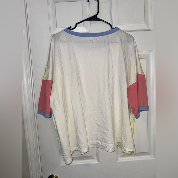 Women’s Pastel Colorblock Short Sleeve Top by Oddi - Picture 4 of 4